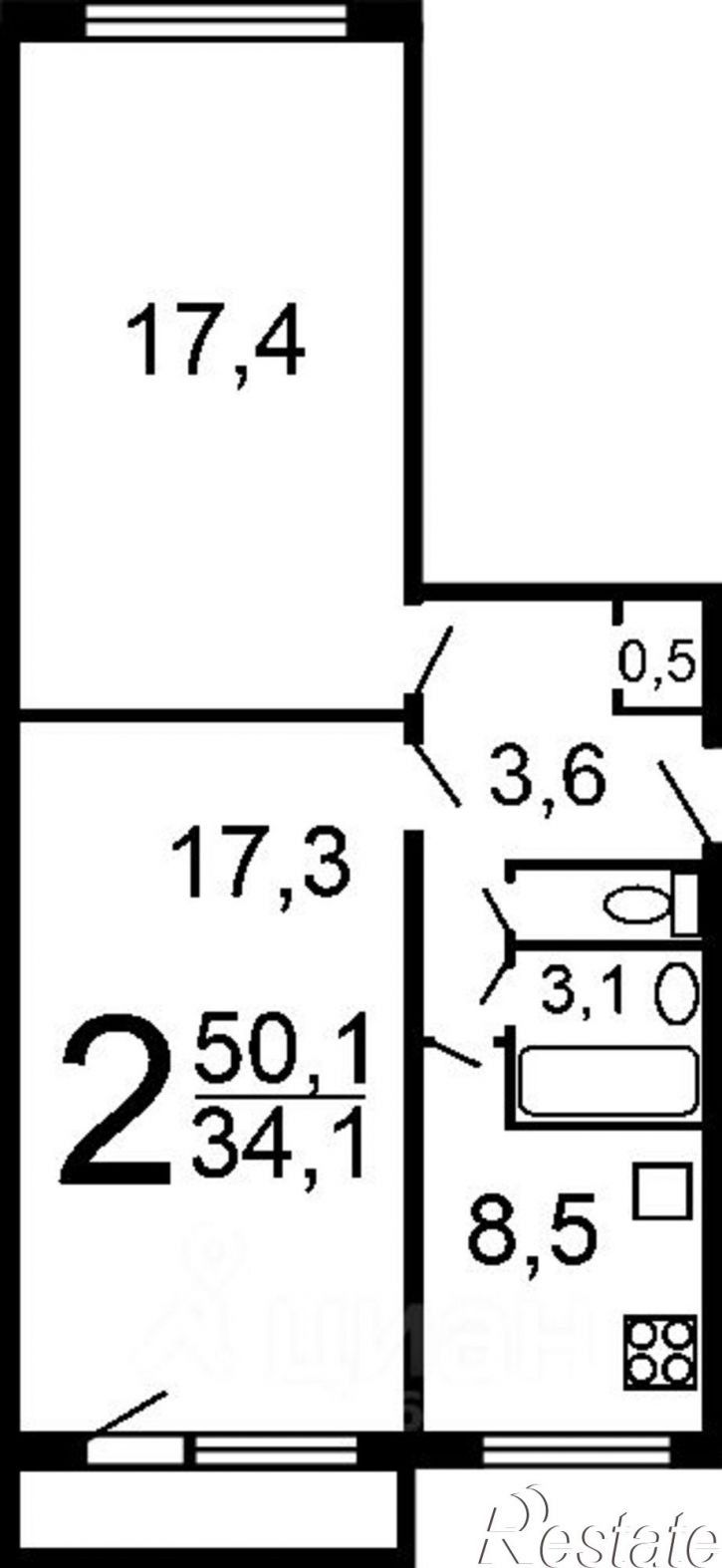 2-комн квартира ул Строителей, 39,  д. 39