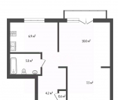 1-комн, 30кв м, этаж 3/3 Берендеевская улица, 23