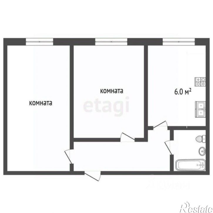 2-комн квартира